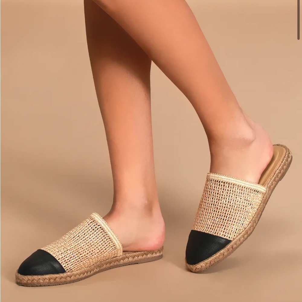 Kaanas Palau Fishnet Mule Espadrille Custard